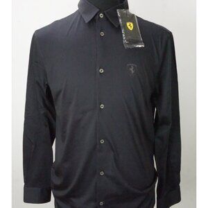 Scuderia Ferrari x Armani Blue Long Sleeved Cotton Shirt Sz 48 NEW